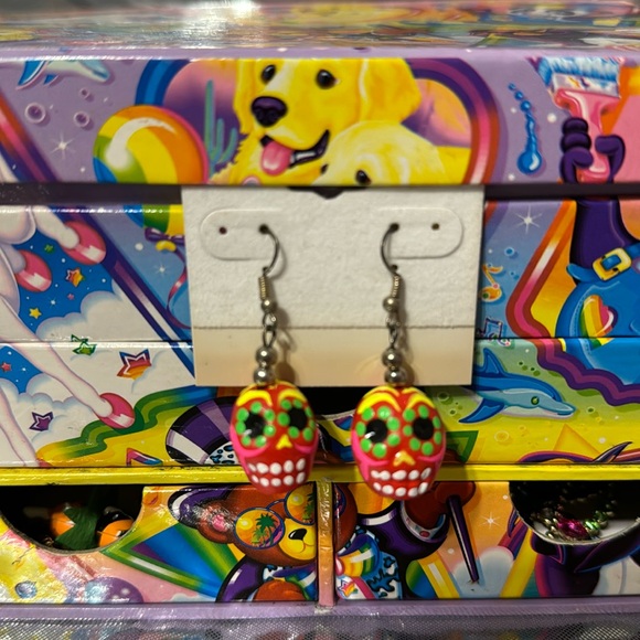 Sugar skull earrings handmade - Picture 1 of 3